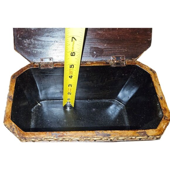 Vintage Trinket Storage Box Birdcage Birds & Mirrored Panels Flip Top READ - Picture 11 of 12